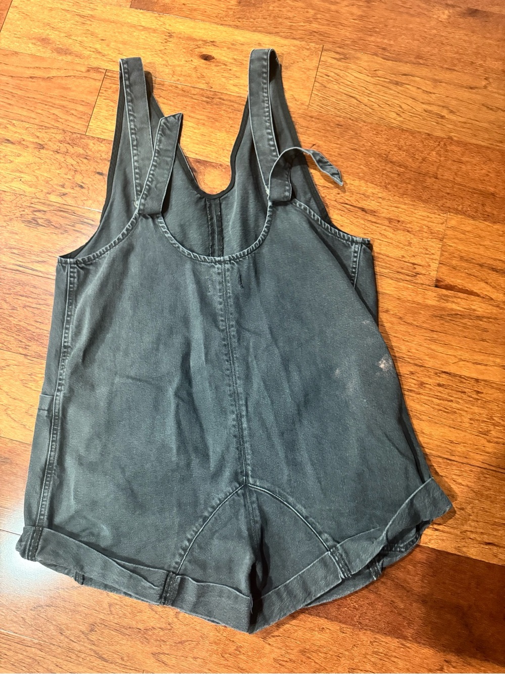Free People High Roller Short Denim Overalls Black - Picture 4 of 6